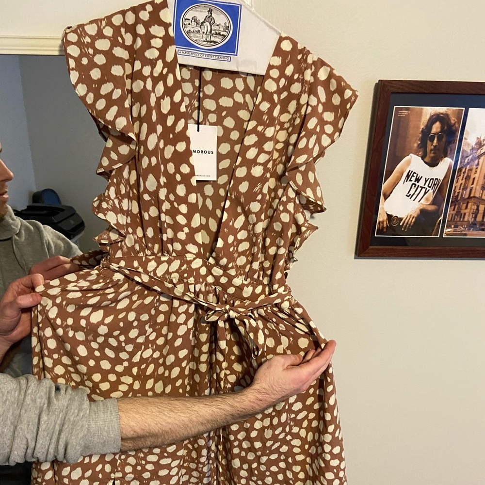 Spotted Maxi Dress with Slits